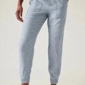 Athleta Retreat Linen Joggers - Chambray Blue sz 4 Petite